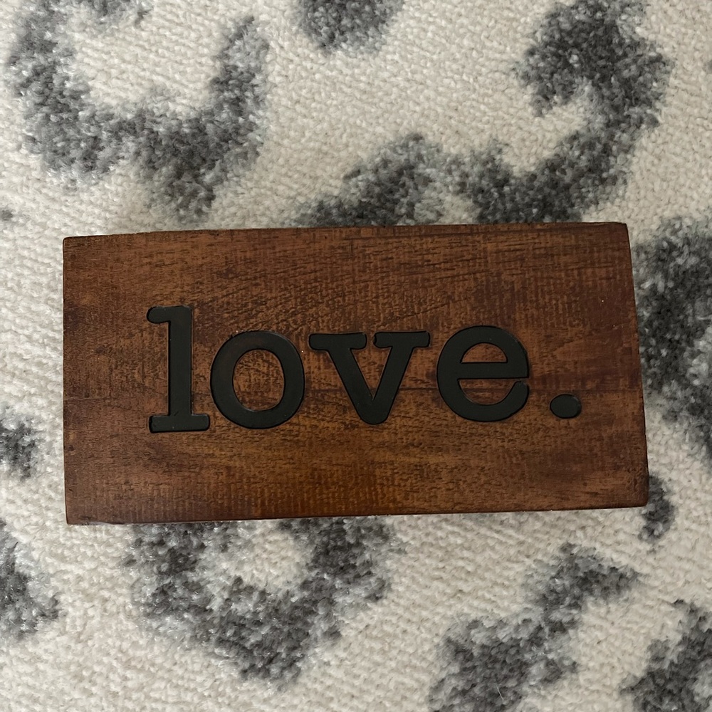 Love wood sign